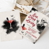 ドリンクと食べ怖いハロウィンの誕生日パーティー 招待状