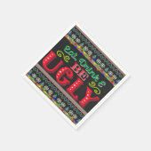 ドリンクと食べ醜いクリスマスのセーター スタンダードカクテルナプキン (角)