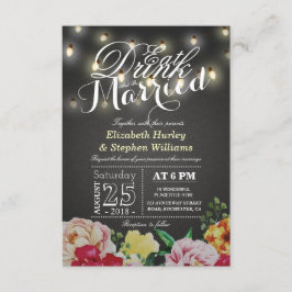 ドリンクと食べBeストリ結婚したングライトシックフローラ 招待状