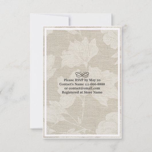 ドリンクと食べBeストリ結婚したングライトシックフローラ 招待状 (裏面)