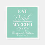 ドリンクと食べBeミント結婚した | ウェディング スタンダードカクテルナプキン (正面)