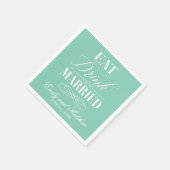 ドリンクと食べBeミント結婚した | ウェディング スタンダードカクテルナプキン (角)