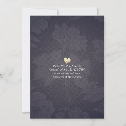 ドリンクと食べBe結婚した Flower String Light 結婚's 招待状 (裏面)