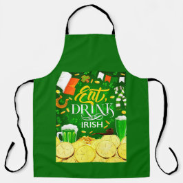 ドリンクと食べBe Irish All-Overプリントエプロン エプロン