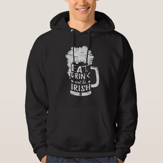 ドリンクと食べBe Irish Beer Ireland St Patrick S D パーカ (正面)