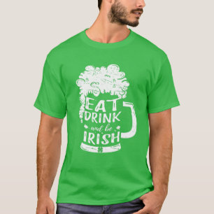 ドリンクと食べBe Irish Beer Ireland St Patrick's D Tシャツ