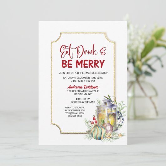 ドリンクと食べBe Lanternのクメリーリスマスパーティー 招待状 (スタンド正面)