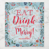 ドリンクと食べBe Merry Christmasフローラホリデー ワインラベル (シングルラベル)