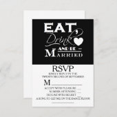 ドリンクと食べBe Wedding結婚した RSVP (正面/裏面)