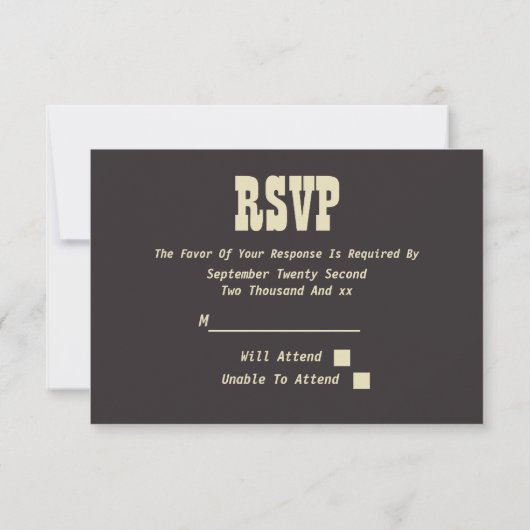 ドリンクと食べBe Wedding結婚した RSVP (裏面)