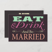 ドリンクと食べBe Wedding結婚した RSVP (正面/裏面)