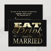 ドリンクと食べBe Wedding結婚した RSVP (正面/裏面)