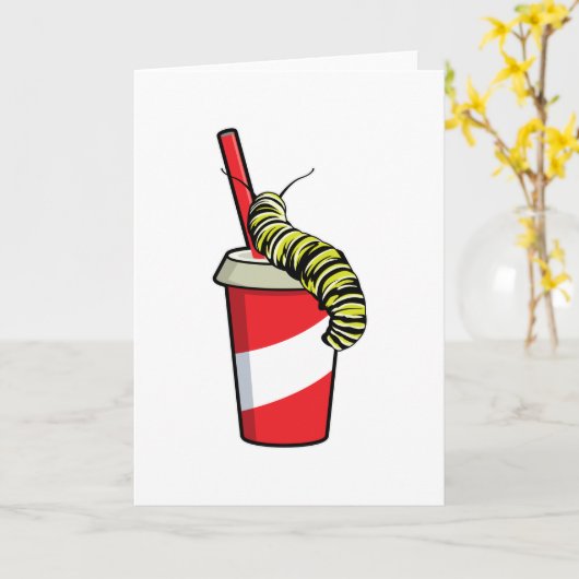 ドリンクのイモムシ カード (黄色い花)