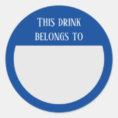 ドリンクのシールのマーカー名ラベルパーティー ラウンドシール (正面)