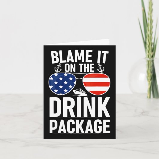 ドリンクのパッケージのクルーズサングラスおもしろいにそれを責める カード (正面)