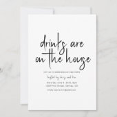 ドリンクはオンザハウス引っ越し祝いパーティーパーティー招待状 招待状 (正面)