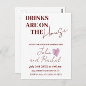 ドリンクは家の引っ越し祝いパーティーパーティー素朴 ポストカード (正面/裏面)