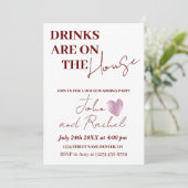 ドリンクは家の引っ越し祝いパーティーパーティー素朴 招待状 (スタンド正面)