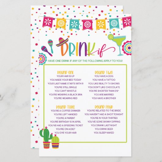 ドリンクもしゲーム – Fiesta WH (正面/裏面)