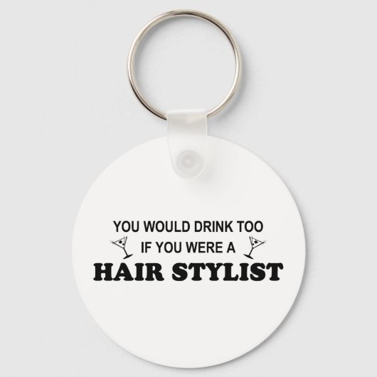 ドリンクも – 美容師 キーホルダー (正面)