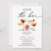 ドリンクを揃えたカジュアルパーティー ブライズシャワー 招待状 (正面)