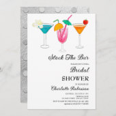 ドリンクを揃えて ブライズシャワー 招待状 (正面/裏面)