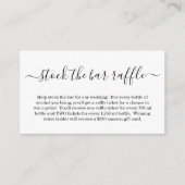 ドリンクを揃えるためのラッフルカード　結婚前パーティー招待状挿入カード エンクロージャーカード (正面)