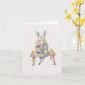 ドリンクを楽しんで便に座っているアハルダーク カード (黄色い花)