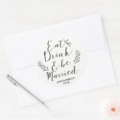 ドリンクを食べて結婚する結婚式の好意シール ラウンドシール (封筒)