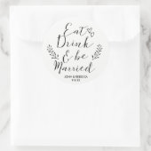 ドリンクを食べて結婚する結婚式の好意シール ラウンドシール (バッグ)