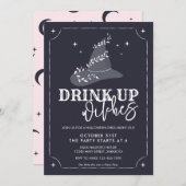 ドリンクアップウィッチウィッチハットハローウィンパーティ 招待状 (正面/裏面)