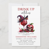 ドリンクアップウィッチゴシックカクテルブライダルシャワー 招待状 (正面)