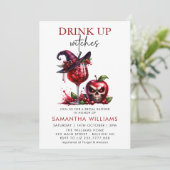 ドリンクアップウィッチゴシックカクテルブライダルシャワー 招待状 (スタンド正面)