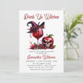 ドリンクアップウィッチゴシックカクテルブライダルシャワー 招待状 (スタンド正面)