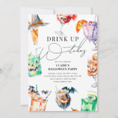 ドリンクアップウィッチズおもしろい大人ハローウィンパーティ 招待状 (正面)