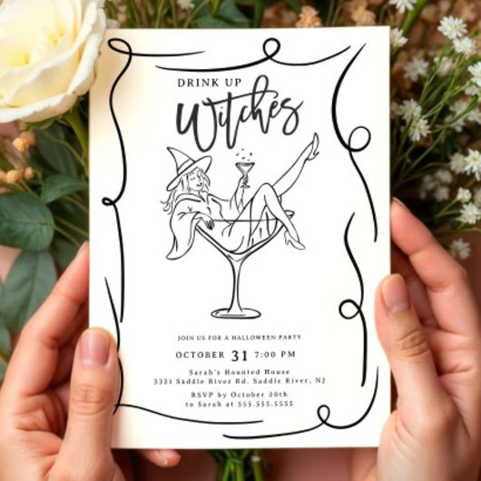ドリンクアップウィッチズハローウィンパーティ招待状 招待状