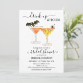 ドリンクアップウィッチズブライダルシャワーカクテルハロウィーン 招待状 (スタンド正面)