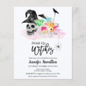ドリンクアップウィッチズブライダルシャワー予算招待状 (正面)