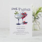 ドリンクアップウィッチハロウィーンカクテルブライダルシャワー 招待状 (スタンド正面)