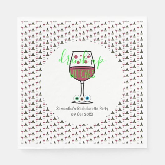 ドリンクアップウィッチハロウィーンバチェロレッテ スタンダードランチョンナプキン (正面)