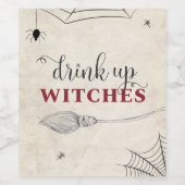 ドリンクアップウィッチハロウィーン大人魔法魔女パーティー ワインラベル (シングルラベル)