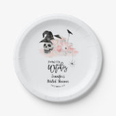 ドリンクアップウィッチピンクカクテルブライダルシャワー ペーパープレート (正面)