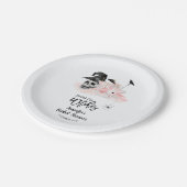 ドリンクアップウィッチピンクカクテルブライダルシャワー ペーパープレート (アングル)