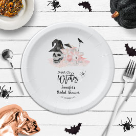ドリンクアップウィッチピンクカクテルブライダルシャワー ペーパープレート