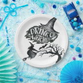 ドリンクアップウィッチホワイトハロウィーン紙プレート ペーパープレート (パーティー)