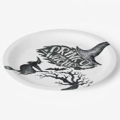 ドリンクアップウィッチホワイトハロウィーン紙プレート ペーパープレート (アングル)