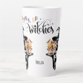 ドリンクアップウィッチ面白いハロウィンホリデーギフト カフェラテマグ (正面)