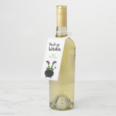 ドリンクアップウィッチ面白いハロウィーンパーティーデコ ボトルネックタグ (アングル)