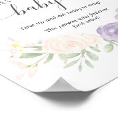 ドリンクアップパステルパープルボトルベビーシャワーゲーム ポスター (角)