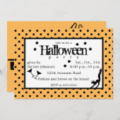 ドリンクアップ ウィッチーズ ポルカドット ハロウィン 招待状 (正面/裏面)